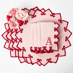 Table Linen Sets | Mrs. Alice Monogram<Mrs. Alice Angelina Pink & Red Placemats & Napkins (Set of 4)