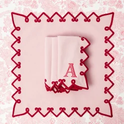 Table Linen Sets | Mrs. Alice Monogram<Mrs. Alice Angelina Pink & Red Placemats & Napkins (Set of 4)