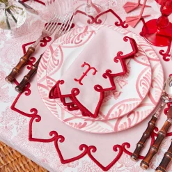 Table Linen Sets | Mrs. Alice Monogram<Mrs. Alice Angelina Pink & Red Placemats & Napkins (Set of 4)