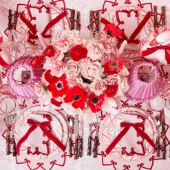 Table Linen Sets | Mrs. Alice Monogram<Mrs. Alice Angelina Pink & Red Placemats & Napkins (Set of 4)