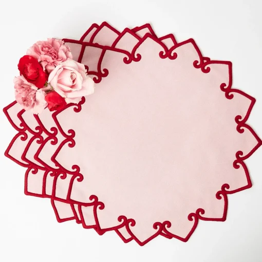 Placemats | For Her<Mrs. Alice Angelina Pink & Red Placemats (Set of 4)