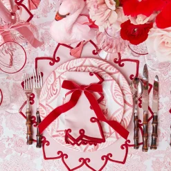 Table Linen Sets | Mrs. Alice Monogram<Mrs. Alice Angelina Pink & Red Placemats & Napkins (Set of 4)