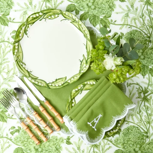 Summer Table Linen | Placemats<Mrs. Alice Apple Green Isabella Round Placemats (Set of 4)