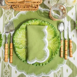 Summer Table Linen | Placemats<Mrs. Alice Apple Green Isabella Round Placemats (Set of 4)
