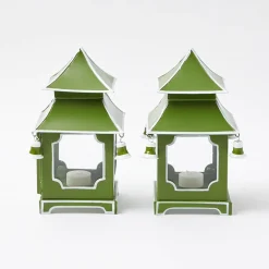 Year-round Decorations | Spring Decorations<Mrs. Alice Apple Green Mini Pagoda Lantern (Pair)
