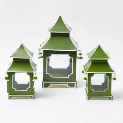 Year-round Decorations | Spring Decorations<Mrs. Alice Apple Green Mini Pagoda Lantern (Pair)