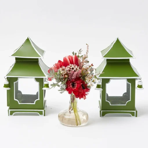 Year-round Decorations | Spring Decorations<Mrs. Alice Apple Green Mini Pagoda Lantern (Pair)