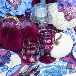 Glasses<Mrs. Alice Aubergine Anita Engraved Wine Glass (Set of 4)