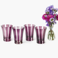 Summer Glassware | Glasses<Mrs. Alice Aubergine Positano Glasses (Set of 4)