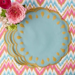Summer Table Linen | Placemats<Mrs. Alice Bettina Blue & Caramel Placemats (Set of 4)