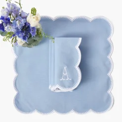 Napkins | Mrs. Alice Monogram<Mrs. Alice Bettina Blue & White Napkins (Set of 4)