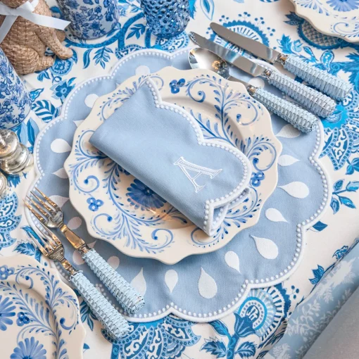 Table Linen Sets | Mrs. Alice Monogram<Mrs. Alice Bettina Blue & White Placemats & Napkins (Set of 4)