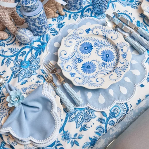 Placemats<Mrs. Alice Bettina Blue & White Placemats (Set of 4)