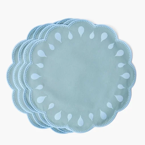 Summer Table Linen | Placemats<Mrs. Alice Bettina Blue Placemats (Set of 4)