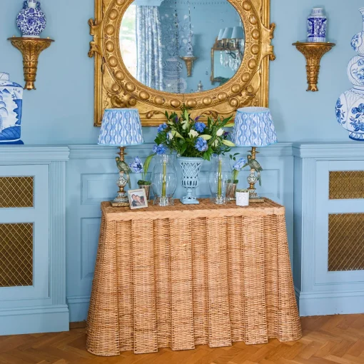 Furniture | Furniture<Mrs. Alice Bettina Box Pleated Rattan Console Table