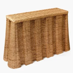 Furniture | Furniture<Mrs. Alice Bettina Box Pleated Rattan Console Table