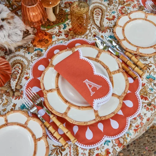 Napkins | Mrs. Alice Monogram<Mrs. Alice Bettina Burnt Orange Napkins (Set of 4)