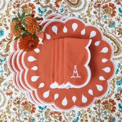 Napkins | Mrs. Alice Monogram<Mrs. Alice Bettina Burnt Orange Napkins (Set of 4)