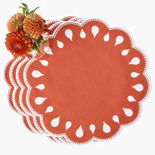 Table Linen Sets | Mrs. Alice Monogram<Mrs. Alice Bettina Burnt Orange Placemats & Napkins (Set of 4)