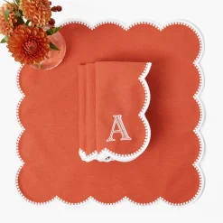 Table Linen Sets | Mrs. Alice Monogram<Mrs. Alice Bettina Burnt Orange Placemats & Napkins (Set of 4)