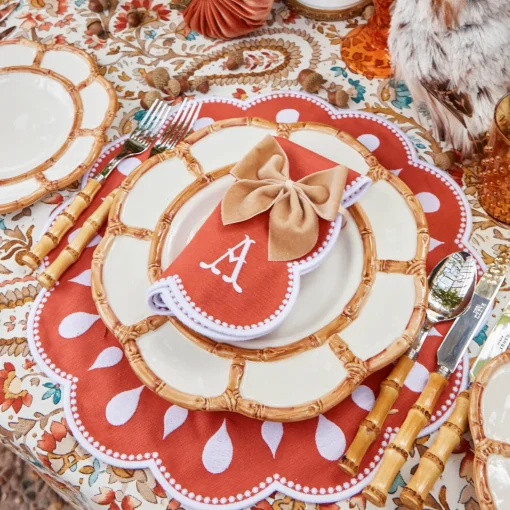 Table Linen Sets | Mrs. Alice Monogram<Mrs. Alice Bettina Burnt Orange Placemats & Napkins (Set of 4)