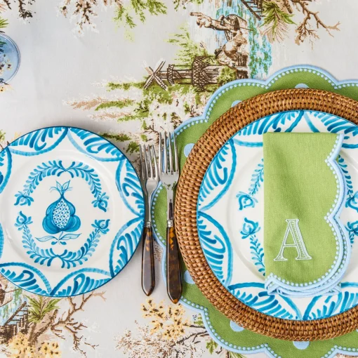 Napkins | Mrs. Alice Monogram<Mrs. Alice Bettina Green & Blue Napkins (Set of 4)