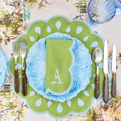 Napkins | Mrs. Alice Monogram<Mrs. Alice Bettina Green & Blue Napkins (Set of 4)
