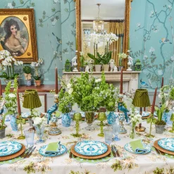 Napkins | Mrs. Alice Monogram<Mrs. Alice Bettina Green & Blue Napkins (Set of 4)