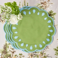 Placemats<Mrs. Alice Bettina Green & Blue Placemats (Set of 4)