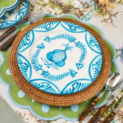 Placemats<Mrs. Alice Bettina Green & Blue Placemats (Set of 4)