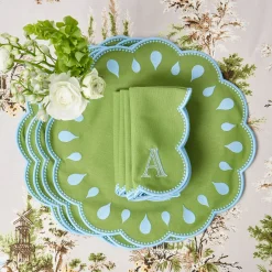 Table Linen Sets | Mrs. Alice Monogram<Mrs. Alice Bettina Green & Blue Placemats & Napkins (Set of 4)