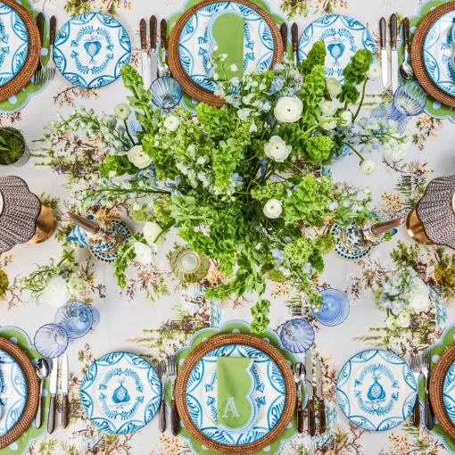Placemats<Mrs. Alice Bettina Green & Blue Placemats (Set of 4)