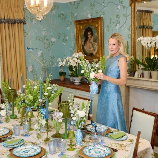 Placemats<Mrs. Alice Bettina Green & Blue Placemats (Set of 4)