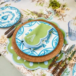 Placemats<Mrs. Alice Bettina Green & Blue Placemats (Set of 4)