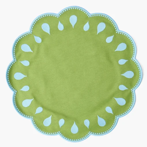 Table Linen Sets | Mrs. Alice Monogram<Mrs. Alice Bettina Green & Blue Placemats & Napkins (Set of 4)