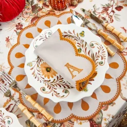 Placemats<Mrs. Alice Bettina Taupe & Mustard Placemats (Set of 4)