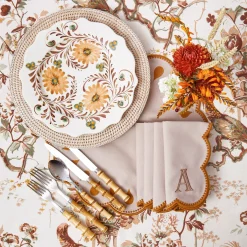 Placemats<Mrs. Alice Bettina Taupe & Mustard Placemats (Set of 4)