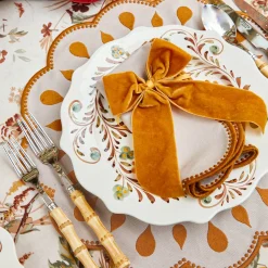 Napkins | Mrs. Alice Monogram<Mrs. Alice Bettina Taupe & Mustard Napkins (Set of 4)