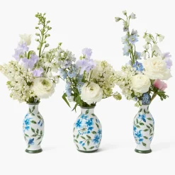Vases | Vases & Planters<Mrs. Alice Blue & Green Hand Painted Tole Bud Vases (Set of 3)