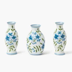 Vases | Vases & Planters<Mrs. Alice Blue & Green Hand Painted Tole Bud Vases (Set of 3)