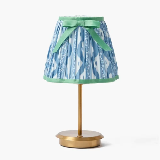 Lampshades<Mrs. Alice Blue & Green Ikat Bow Lampshade (18cm)