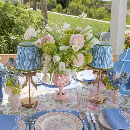 Summer Lighting | Lampshades<Mrs. Alice Blue & Green Ikat Lampshade (18cm)