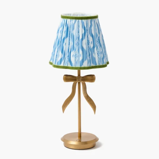 Summer Lighting | Lampshades<Mrs. Alice Blue & Green Ikat Lampshade (18cm)