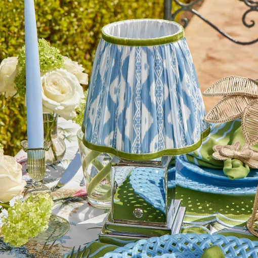 Summer Lighting | Lampshades<Mrs. Alice Blue & Green Ikat Lampshade (18cm)