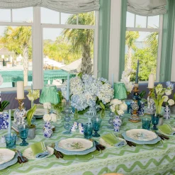 Summer Table Linen | Tablecloths<Mrs. Alice Blue & Green Ikat Tablecloth