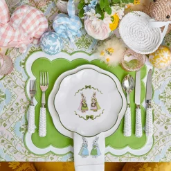 Starter Plates | Crockery Sets<Mrs. Alice Blue & Pink Cottontail Bunny Starter Plates (Set of 4)
