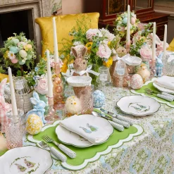 Starter Plates | Crockery Sets<Mrs. Alice Blue & Pink Cottontail Bunny Starter Plates (Set of 4)