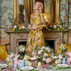 Dinner Plates | Crockery Sets<Mrs. Alice Blue & Pink Cottontail Bunny Dinner Plates (Set of 4)
