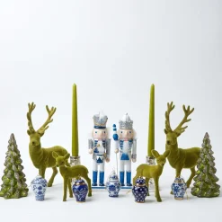 Christmas Decorations<Mrs. Alice Blue & White Glitter Nutcrackers (Pair)