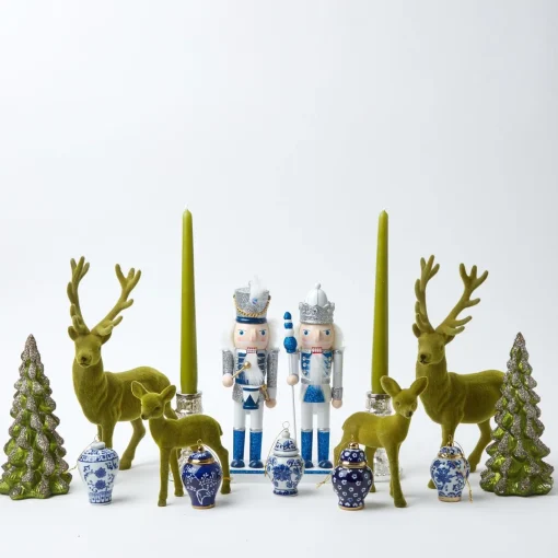 Christmas Decorations<Mrs. Alice Blue & White Glitter Nutcrackers (Pair)